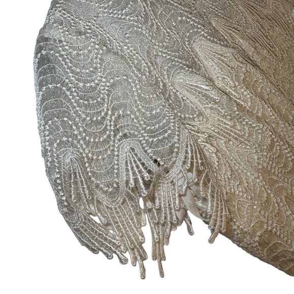 Vintage House of Bianchi NY Boston Off White Tiered Lace Delicate Dress Wedding - Picture 8 of 14